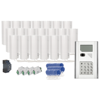 ZESTAW WIDEODOMOFONOWY CYFROWY PROEL KDC3905V SREBRNY + 20x PC-512V + HDR-30-24 + 4x RV4/6EL